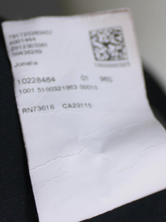 BOSS Womens Black Checkered V-Neck Collarless Wool Blend Jonalia Blazer Size 14 - Picture 5 of 5